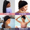 Carede Black Wide Headbands for Women Workout Yoga Running Headbands Head Wrap Sweat Bands Hair Bands for Women's Hair,Pack of 12