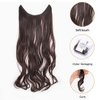 Gangel Hair Extension Invisible Hidden Wire Hair Piece Natural Hairpieces Curly Wavy Hairpiece Synbthetic Hair Fibers Elastic Long Hair Extensions(Pack of 1) (Dark Chestnut Brown(2M33))