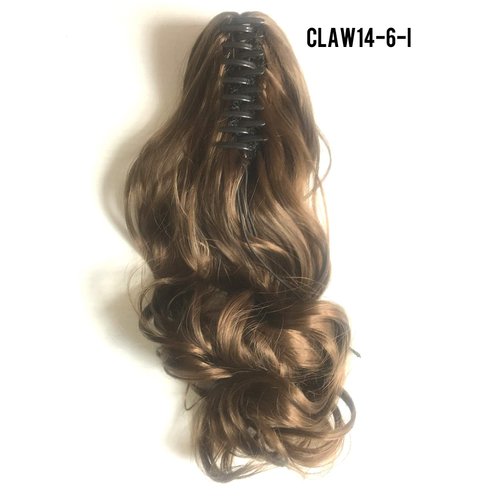 14" Claw Clip in Wavy Ponytail Extensions Chestnut Brown #6 Heat Friendly Fire Resistence Fiber …