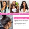 360 Full Lace Front Wigs Human Hair Body Wave 180% Density Human Hair 360 HD Lace Frontal Wig Pre Plucked with Baby Hair Natural Color for Black Women Ponytail Bun