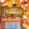 Happy Thanksgiving Party Decorations Indoor, Thanksgiving Backdrop Banner with Balloons Garland Arch Kit for Thanksgiving Fall Autumn Party Supplies