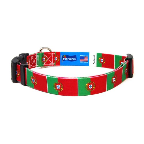 Portugal Dog Collar | Portugal Flag | Quick-Release Buckle | Made in NJ, USA | for Small Dogs
