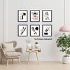 Hair Salon Wall Art, Women Fashion Bathroom Bedroom Decor, Scissors Hair Dryer Curling Iron Canvas Posters, Hairdresser Haircut Tools Art Painting for Barber Shop Decoration, 6 Set-(8"x10" Unframed)