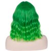 incohair 14 Inches Green Ombre Wig with Bangs Women Girls Short Curly Wavy Bob Wig Shoulder Synthetic Halloween Party Wigs Wig Cap Included (Ombre Green)…