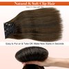 HANNE 22 Inch Kinky Straight Clip Ins Hair Extensions Clip ins for Women 4 Pieces/Lot Yaki Hair Seamless Kinky Clip ins Hair Extensions Clip ins for Daily or Party Use (M30, 22 Inch)