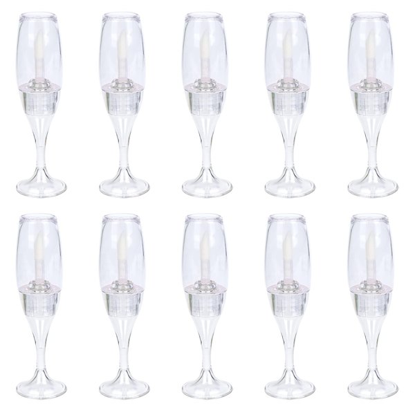 JANKOW Wine Glass Lip Gloss Tubes, Empty Lip Gloss Bottles, 8 ml/ 0.27 oz Refillable Cosmetic Containers Lip Gloss Glaze Container Tubes For Women Girls DIY Sample Vials (10 Pcs Clear)