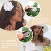 Atoden White Rose Hair Clip, Flower Rose Clips for Hair, Floral Hair Pins Rose Flower Brooch Mexican Decorative Headpieces for Women Girls Bridal Wedding Hair Accessories