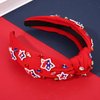 mokkia 4th of July Headband for Women American Flag Star Knotted Headbands Red White and Blue Rhinestone Crystal Top Knot Headbands Patriotic 4th of July Accessories Party Favors (American Star 9)