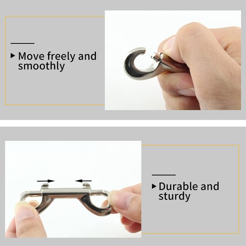Zorveiio 6 Pcs 2.7 Inch Double Ended Bolt Snaps Hook, Zinc Alloy Double Snap Hook Chain Clips for Dog Leash Key Chain Horse Tack Pet Feed Bucket Garage Use, Silver