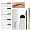 EGLD GOODLY by ELAN Gold Eyebrow Stamp Stencil Kit w/ Bonus Eyebrow Tweezer Included | Perfect for One Step Eyebrow Shaping | Waterproof and Long Lasting Finish, Nearly Black