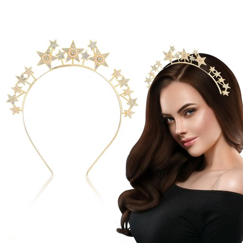 Marycarrie Rhinestone Crystal Tiaras and Crown For Women, Star Crown for Birthday Bride Wedding Prom, Pearl Quinceanera Crown for Girls Bridal Headpiece