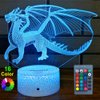 FlyonSea Dragon Gifts Dragon Light 16 Color Changing Dimmable Kids Night Light with Touch and Remote Dragon Toys Light as Birthday Gifts for Boys Kids