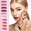 336 Pieces 24 Sheets Full Wrap Nail Polish Stickers Nail Strips Self-Adhesive Gel Nail Strips Art Decals with Nail File for Home Women Girls DIY Nail Decorations (Elegant Style)