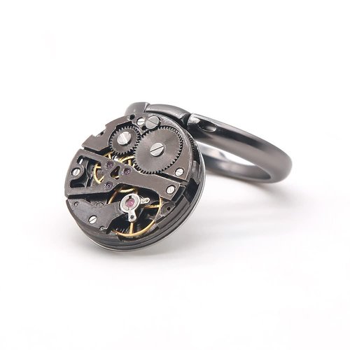 Mechanical Phone Ring Holder,Phone Holder Grip Ring Stand，Adjustable Kickstand，Finger Ring Stand 360°Rotation Metal Phone Ring Grip Kickstand Compatible with All Smartphone (Black)