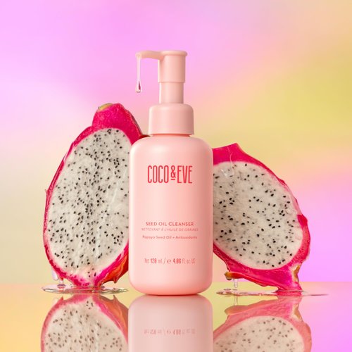 Coco & Eve Seed Oil Cleanser. Gentle Makeup Remover, Cleansing Oil to Dissolve SPF, Impurities. Antioxidants, Vitamin E for Glowy Skin (4.06 fl oz)
