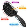 NuWay 4HAIR® DoubleC PRO® U.S. Patented Double Curved Detangling Brush is Hair Dryer Safe (Iron Black)