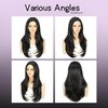 LLEI'Z 13x4 Short Kinky Straight Lace Front Wigs Natural Black Wigs Synthetic Lace Front Wig Middle Part Pre-plucked with Baby Hair Heat Resistant Hair Cosplay Daily Party Wigs Natural Looking 20 Inch