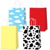 CHUNNIN 12Pcs Cartoon Story Birthday Party Paper Gift Bags Toy Inspired Game Story Party Goodie Bag Cow Print Sky Blue Cloud Treat Bag Decoration for Kids Toy Birthday Baby Shower Party Supplies