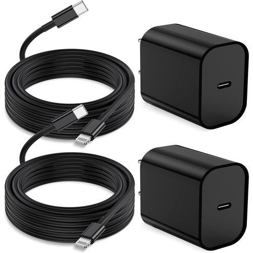 Hccob iPhone 14 13 12 Charger Fast Charging, [MFi Certified] Long USB C to Lightning Cable, 20W USB C Fast Charger Block for iPhone14 Pro Max/13/12Pro Max/11/11Pro Max/XS/XR/X/8Plus,iPad(Black-6FT)