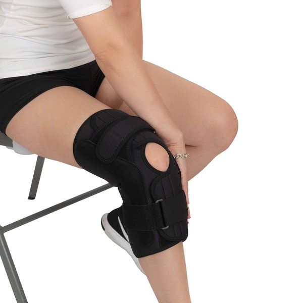 MARS WELLNESS Bariatric Open Patella Plus Size Hinged Knee Brace For Men and Women - Supports Meniscus Tears, Arthritis Joint Pain, Ligament Injuries & Sprains - XL