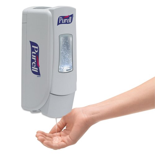 PURELL ADX-7 Push-Style Hand Sanitizer Dispenser, White, for 700 mL PURELL ADX-7 Hand Sanitizer Refills (Pack of 1) - 8720-06