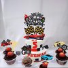 Gyufise 25Pcs Car Happy Birthday Cake Topper Race Car Cupcake Toppers Racing Car Theme Cake Decoration for Trophy Flag Race Car Theme Kids Birthday Party Supplies