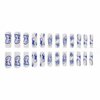 Foccna Long Blue Press on Nails Square Fake Nails White Full Cover Butterfly Acrylic False Nails Glossy Nails for Women and Girls-24PCS