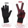 Ptwola 2 Pcs Heat Resistant Gloves With Silicone Non-Slip Bumps Professional Heat Blocking Fireproof Glove Mitts for Curling Wand Hot-Air Brushes Hair Styling Flat Iron Sublimation Gloves