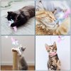 XIHIRCD 2pcs Cat Collar Toys, Silicone Feather Cat Teasing Wands with Neck Collar Adjustable Cat Wand Toys with Bell Cat Interactive Teaser Toys for Indoor Cat Playing Training