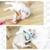 MAIYU Cat Feather Wand Toy - 3 Pack Steel Wire Feather Interactive Cat Stick Training - Beads Bells Kitten Wand Toys Pet Teaser
