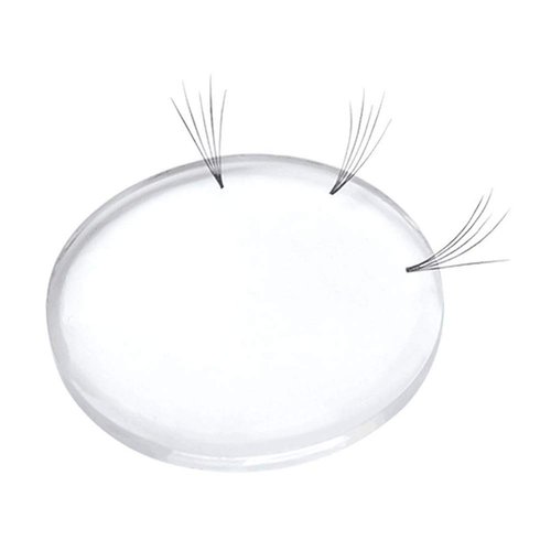 6Pcs Silicone Easy Fan Volume Lash Pads Blooming Lash Pallet Patches Round Eyelash Fan Holder Eyelash Extension Supplies for Easy Fan Volume Lashes Makeup Tools, Clear