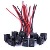 Twidec/10Pcs Rocker Switch AC 6A/250V 10A/125V SPST 2 Pins 2 Position ON/Off Car Boat Square Black Rocker Switch Toggle with Pre-soldered Wires KCD1-X-F