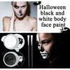2PCS Black and White Face Body Paint,Skeleton Skull Face Painting Special Effects Makeup Kit with 2 Brushes,Clown Zombie Party Cosplay Art Theater Cosplay Halloween Face Paint Makeup Kit for Adults