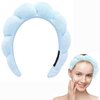 WFWJ Headband for Washing Face,Spa Headband Makeup,Sponge Spa Headband for Washing Face,Makeup Removal,Shower,Skincare (Blue)