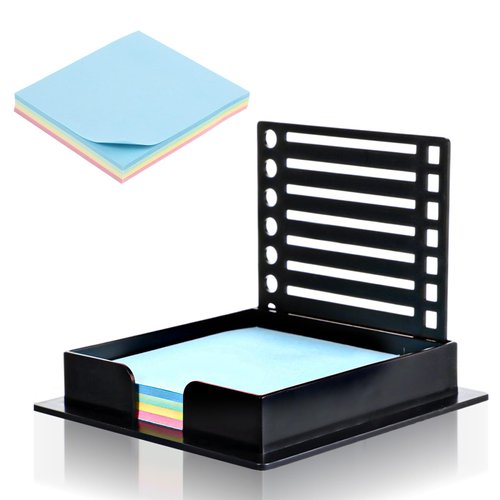 Reusable Note Holder Clip Organizer Stencil 3x3 Sticky Pads Dispenser with Stencil Stickys Notes Line Stencils and Holder Reusable Note Organizer for Desk Office Home School Supplies