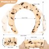 ACO-UINT 6Pcs Leopard Print Spa Headbands and Wrist Washbands Set, Skincare Headbands Makeup Headband Sponge Face Wash Headband, Terry Cloth Headbands Puffy Hair Band for Washing Face