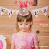 SuPoo 2nd Birthday Decorations for Girl Sprinkle 2nd Birthday Hat Headband Glitter Birthday Crown for Girls Princess Tiara with Elastic Band 2 Year Old Happy Birthday Party Cap Decorations Supplies