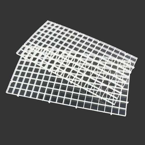 RLECS 2pcs 30cm x 15cm Plastic Grid Divider Tray Egg Crate Louvre Aquarium Fish Tank Bottom Isolation, White