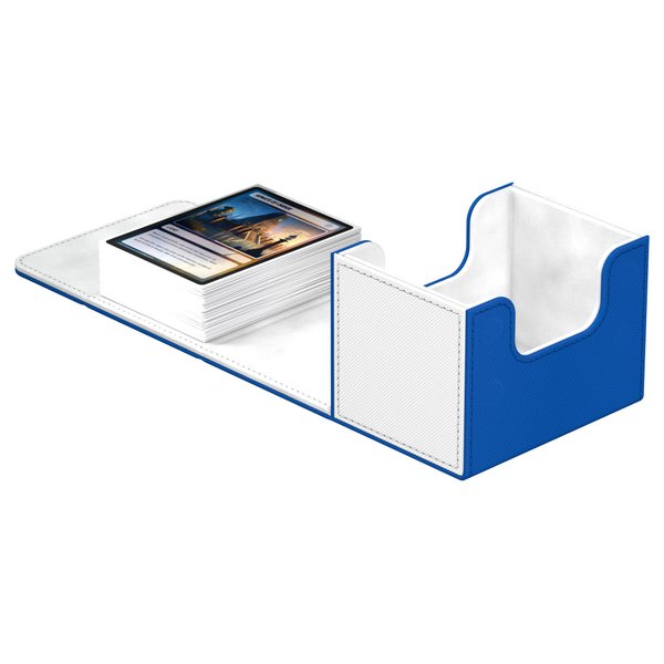Ultimate Guard Sidewinder Synergy 100+, Deck Box for 100 Double-Sleeved TCG Cards, Blue/White, Magnetic Closure & Microfiber Inner Lining