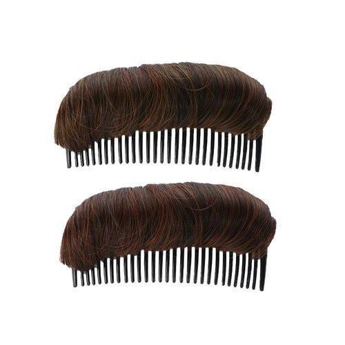 2PCS Hair Bun - Invisible False Hair Clip, Hair Base Bump Styling Insert Tool Volume Fluffy Princess Styling Increased Hair Pad for Women Girls (Light Brown, Dark Brown)