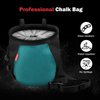 MoKo Rock Climbing Chalk Bag, Bouldering Chalk Bag Bucket with Adjustable Belt & Carabiner Drawstring Climbing Chalk Bag for Rock Climbing Weight Lifting Gymnastics Crossfit - Black & Light Blue