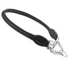 Rolled Genuine Leather Martingale Dog Collar Choker Black 7 Sizes (#6 - Neck Circumf.15.5"-17.5")