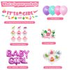 Mpanwen Girl Dinosaur Baby Shower Decorations, Pink Dinosaur Dino Party Supplies Decor for Girl Showers Birthdays with Banners Cake Topper Cupcake Topper Balloons