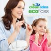 Clean Idea Ecofloss 6x25m Dental Floss - Charcoal Mint - Bamboo Floss, Unwaxed Dental Floss, Natural Floss, Floss Refill, Organic Floss, Wax Floss, Biodegradable Floss, Eco Floss