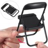 Gadpiparty Foldable Chair Mini Plastic Chair Action Figure Accessories Phone Holder Stand Doll Chair Dollhouse Decoration Miniature Furniture Black 12pcs