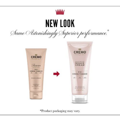 Cremo Jasmine Tuberose Moisturizing Shave Cream, Astonishingly Superior Ultra-Slick Shaving Cream Fights Nicks, Cuts and Razor Burn, 6 Fl Oz