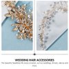 OSALADI Wedding Hair Side Comb: Alloy Rhinestone Bridal Hair Clip, Handmade Pearl Hair Comb, Flower Bridal Hair Pieces, Wedding Hair Jewelry for Brides Bridesmaids Women (Golden)