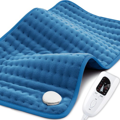 【2024 Upgrade】 Heating Pad for Neck Back Cramps Pain Fast-Heating Heating Pads Offer Softer Machine Washable Fabric with Heat Settings & Timer Easy to Operate,Moist Heat & Auto Shut Off 12''*24''