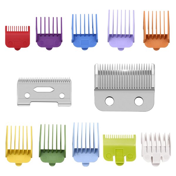 Barber Clippers Blade Replacement with 10pcs Clipper Guards Compatible with Wahl Magic Clip Senior Clippers Cordless Professional 5 Star Series Super Taper/Taper 2000/Icon Sterling 3/9