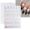 9 Sheets Holographic Nail Art Stickers Decals Self-Adhesive Pegatinas Uñas Heart Flame Stars Butterfly Moon Nail Supplies Nail Art Design Decoration Accessories